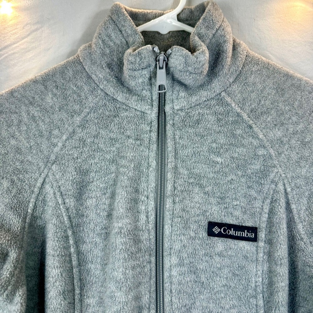 Columbia Bento Springs Full Zip Fleece Jacket Women's S Mock Neck Heather Gray - Picture 2 of 8